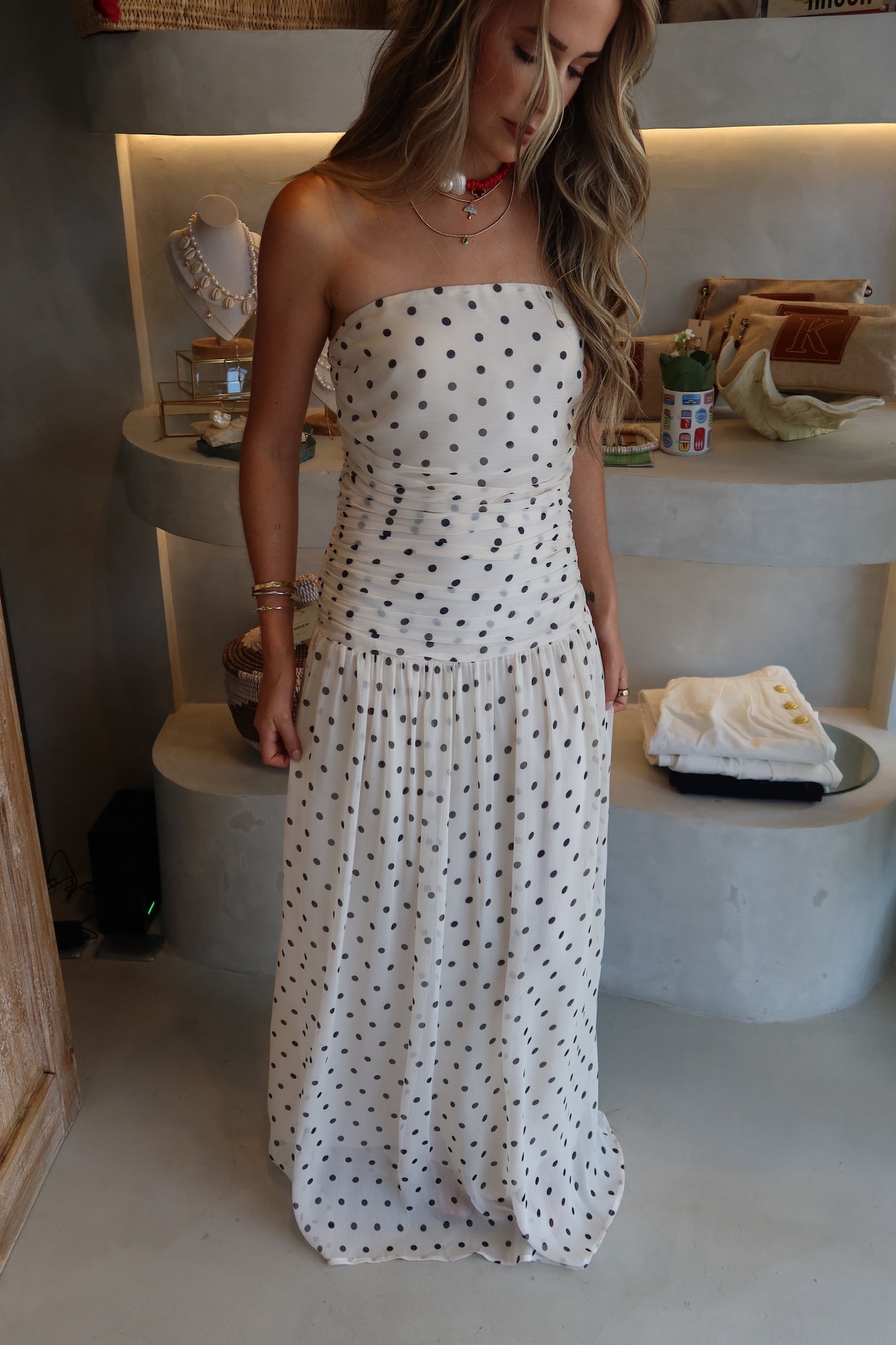 First Class - Polkadot Maxi Dress