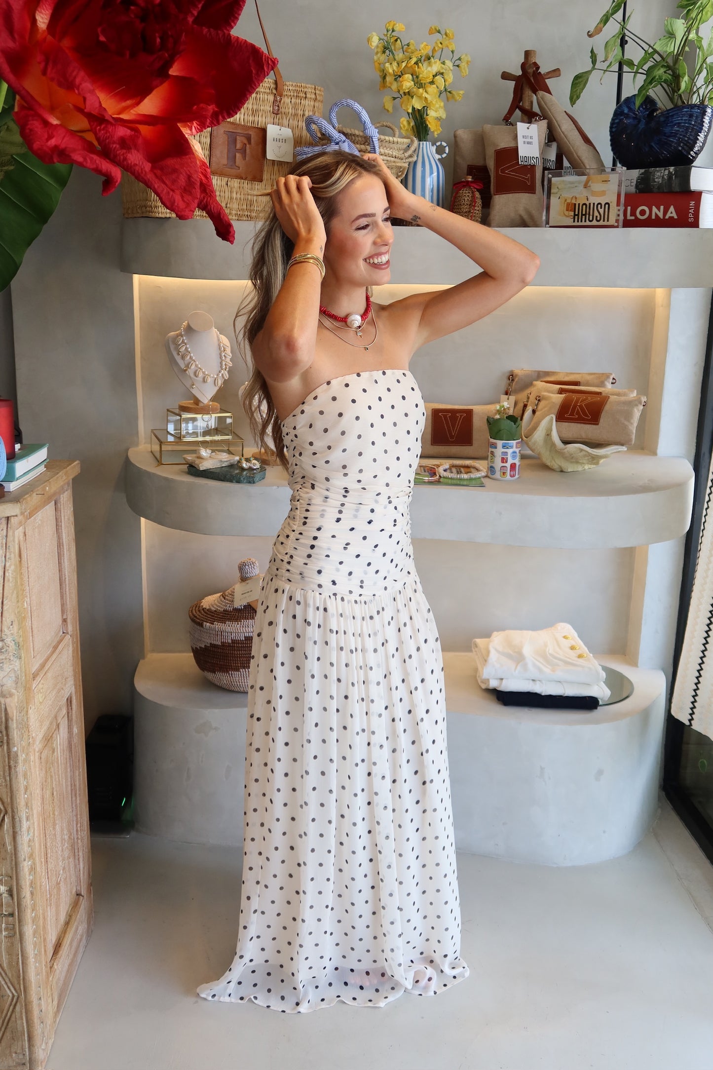 First Class - Polkadot Maxi Dress