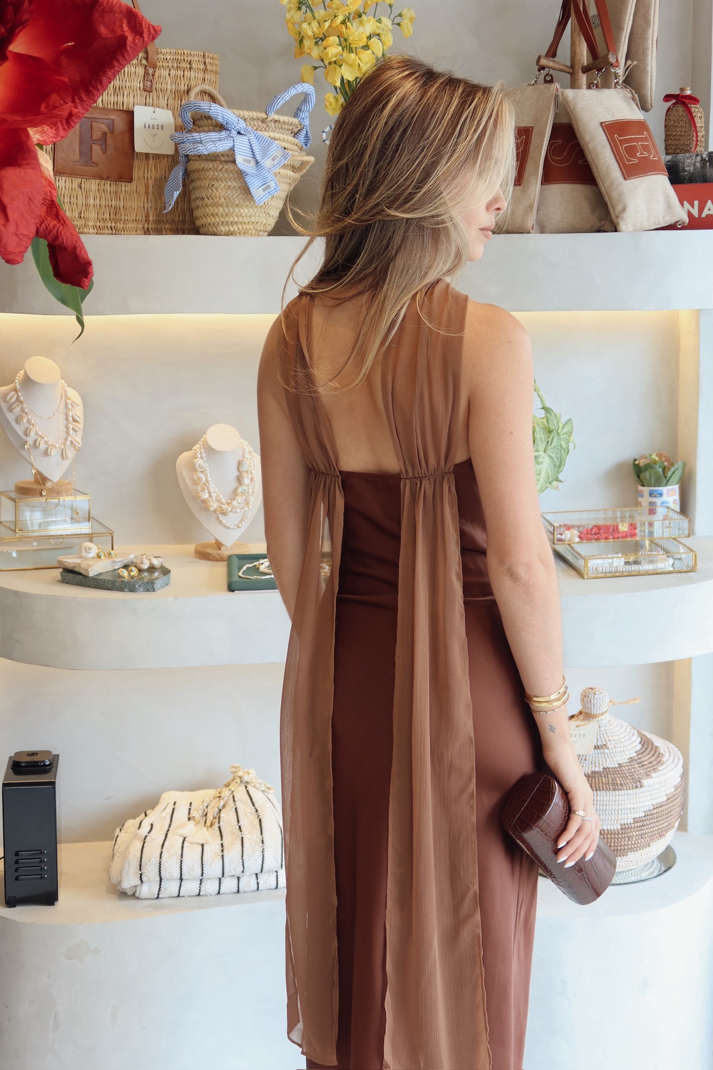 Zermatt - Chocolate Slip Scraf Dress