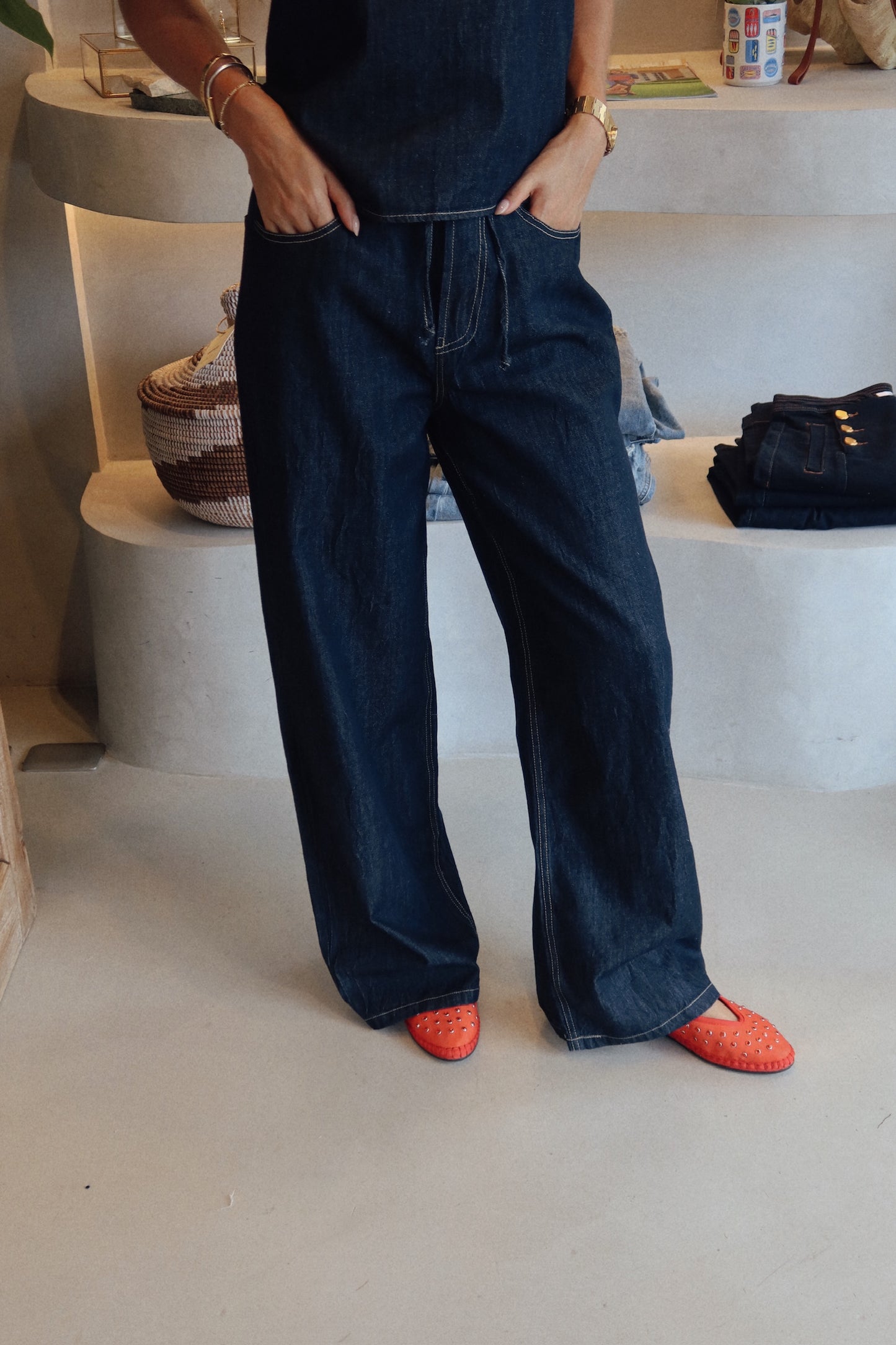 The Vero - Halter Denim Set