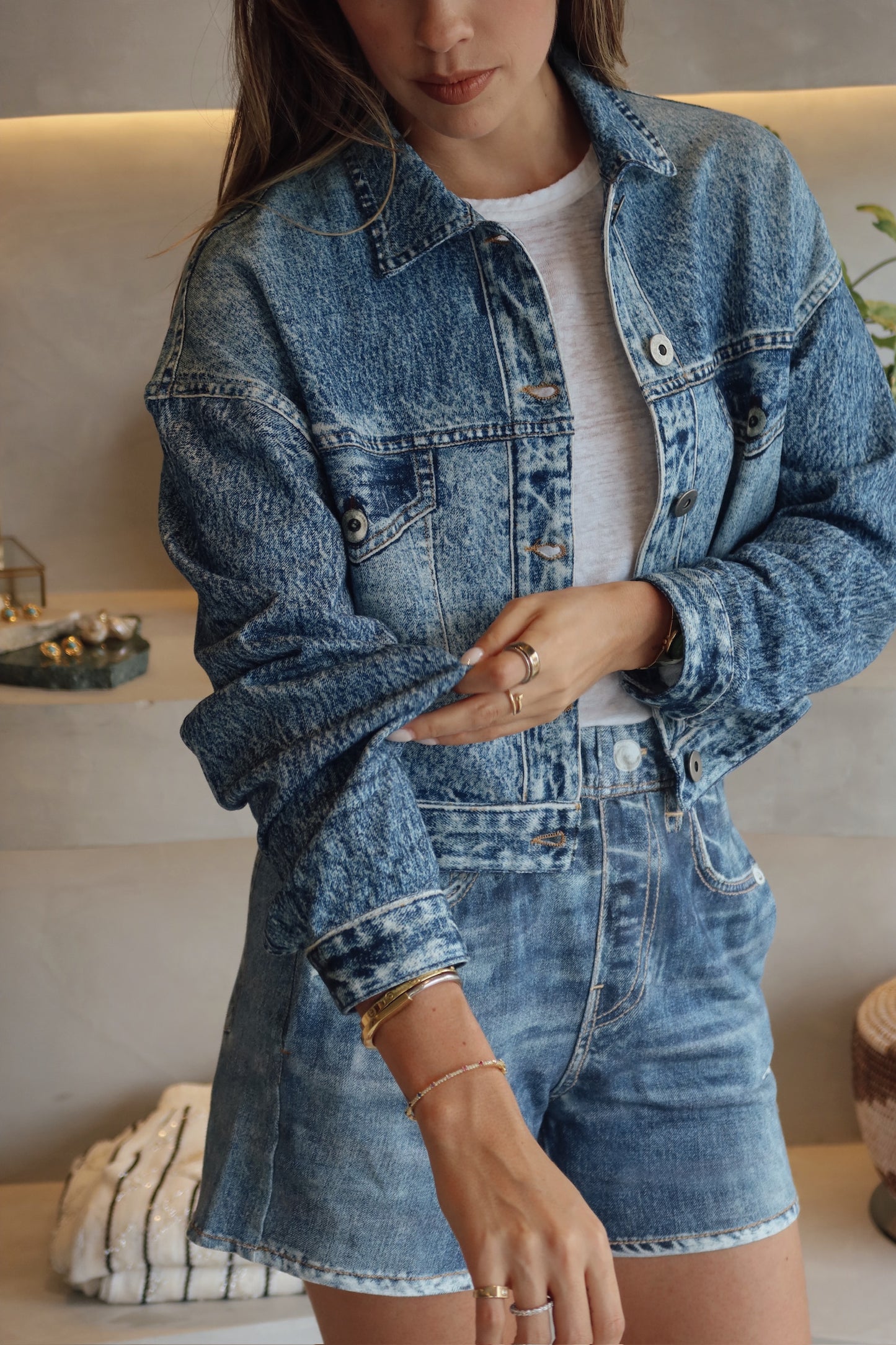 Warehausn - Denim Jogger Shacket Set
