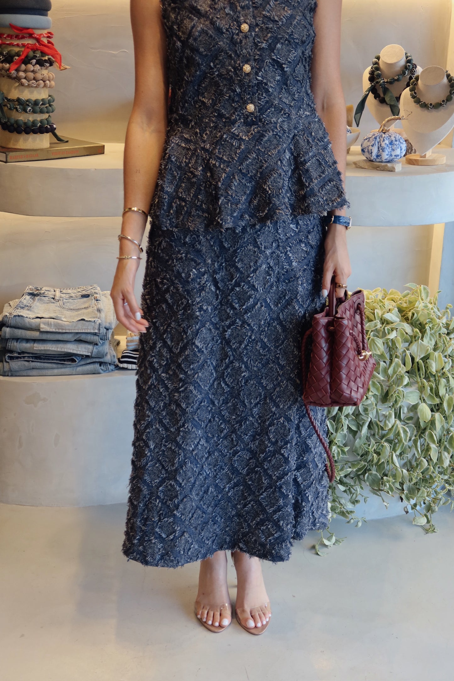Blue Terminal - Denim Skirt Set