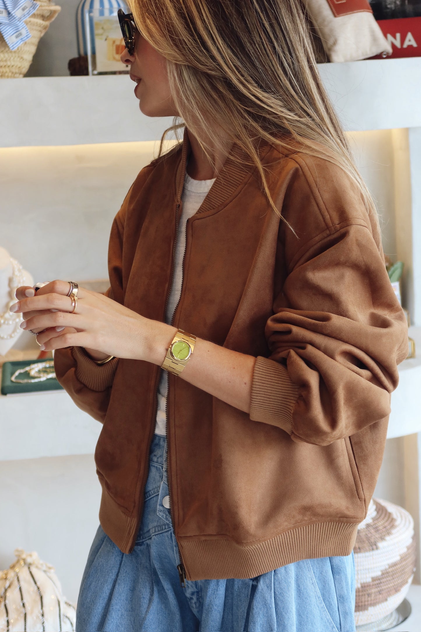 Fall in Haus - Suede Bomber Jacket