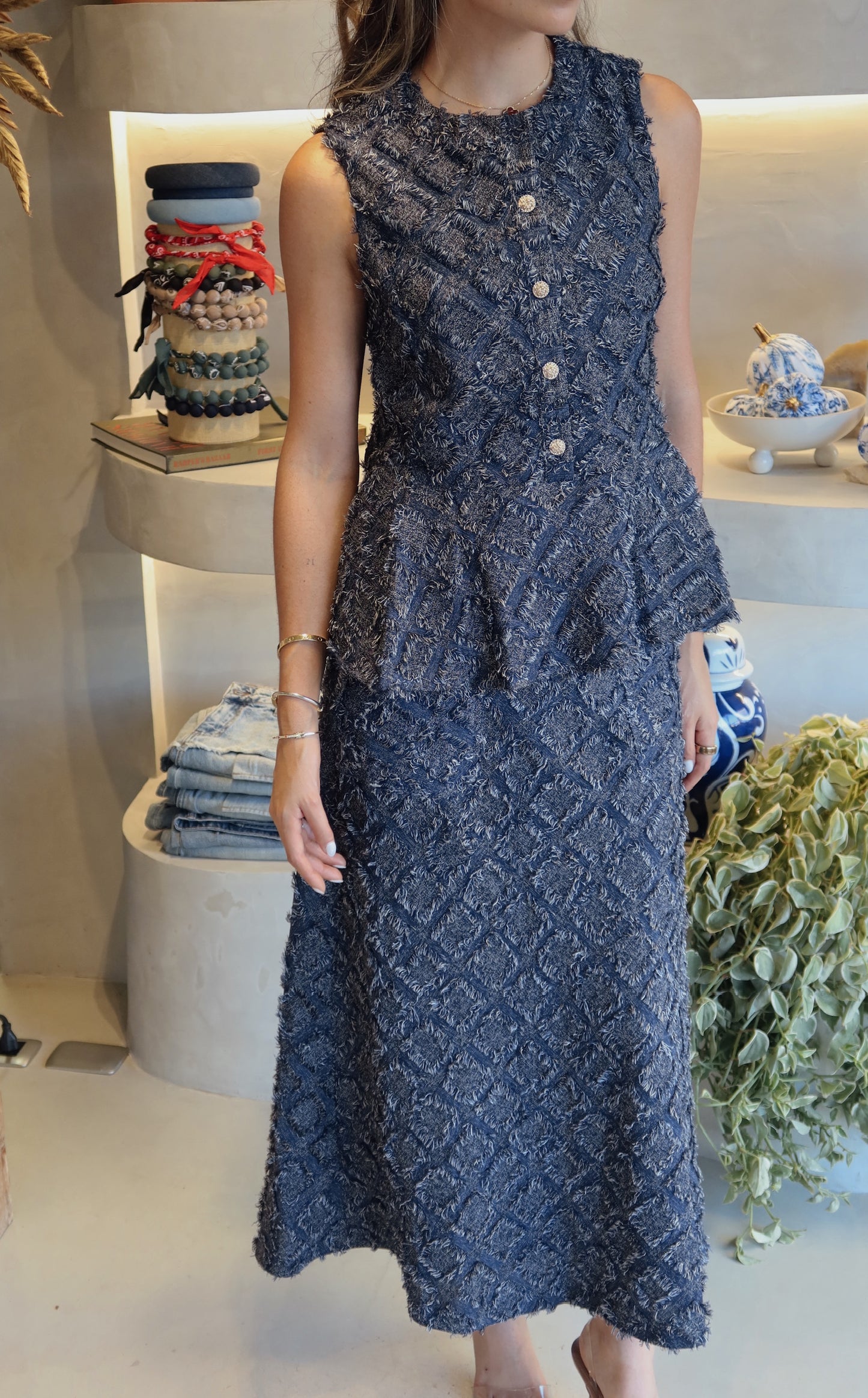 Blue Terminal - Denim Skirt Set
