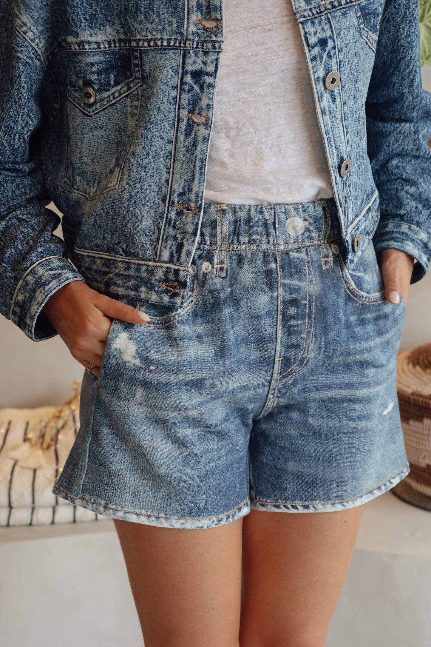 Warehausn - Denim Jogger Shacket Set