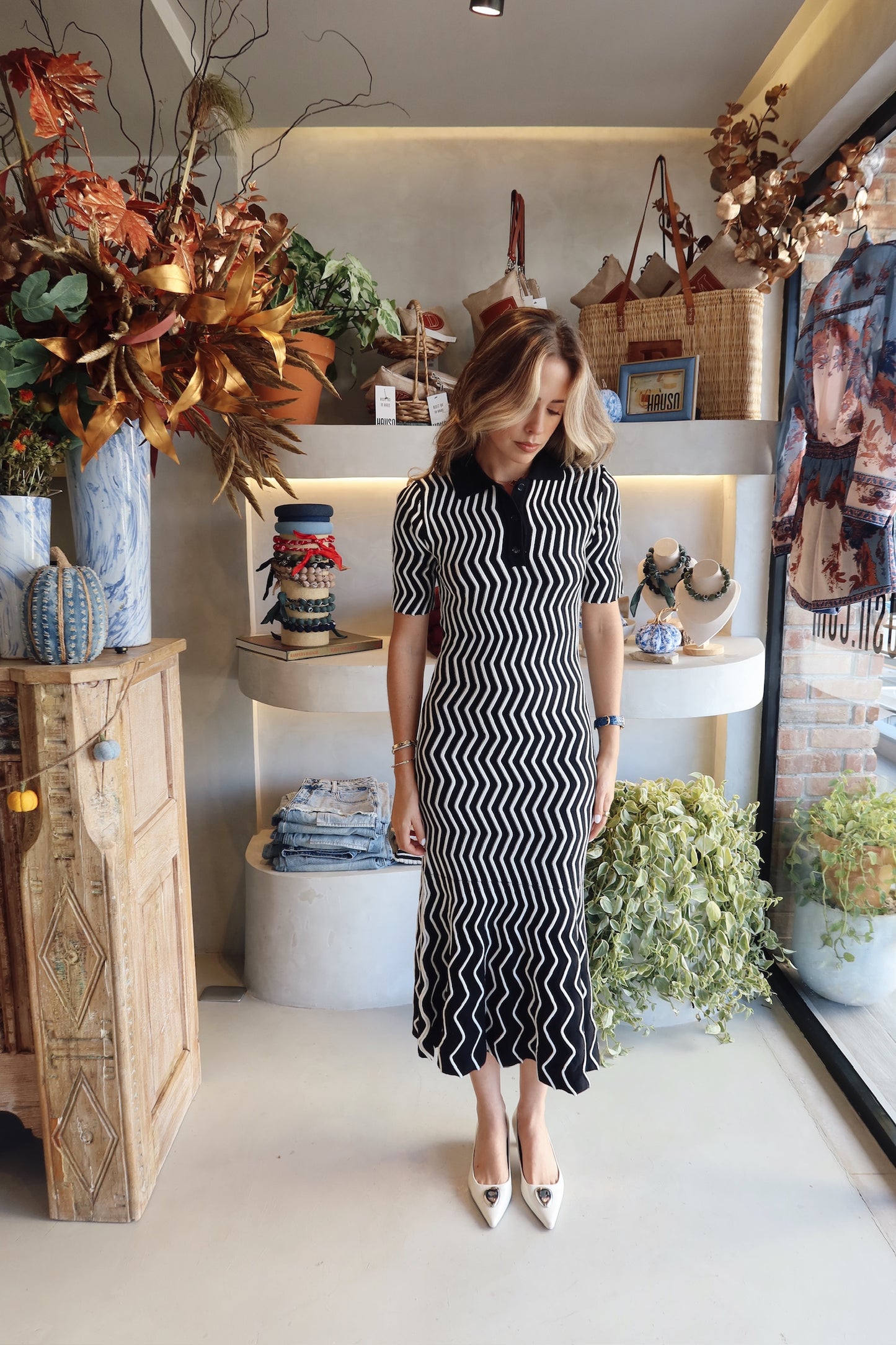 Fall Landing - Black & Maple Dress