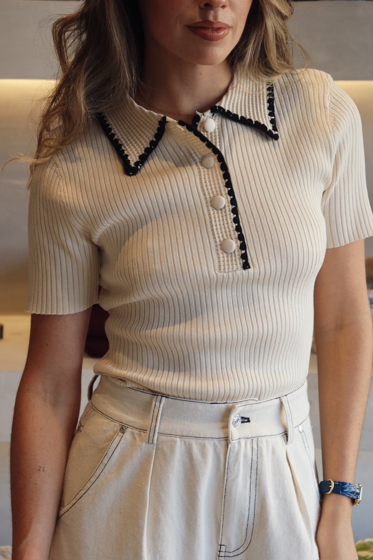 Layover Layers - Black & Beige Top