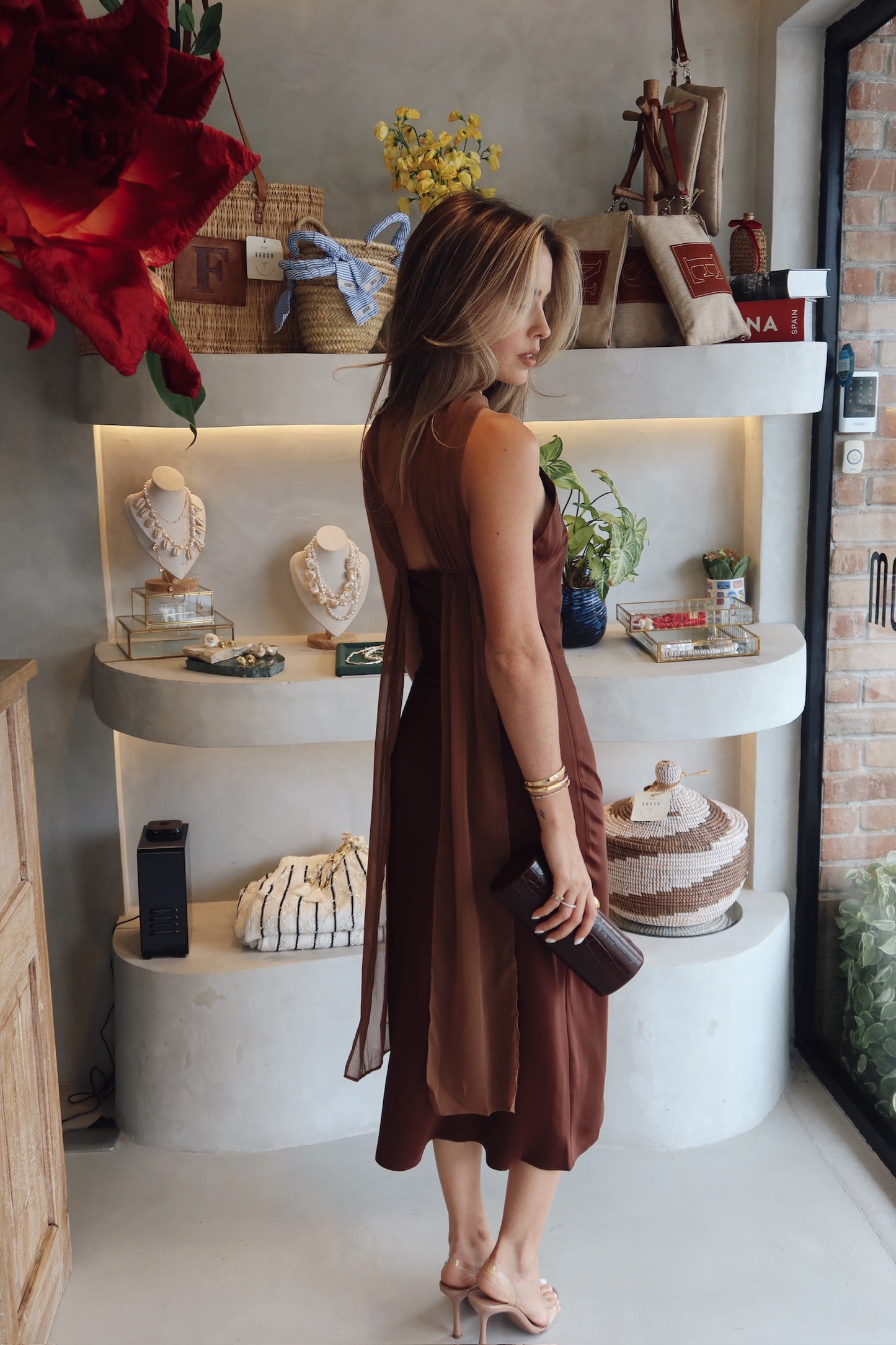 Zermatt - Chocolate Slip Scraf Dress
