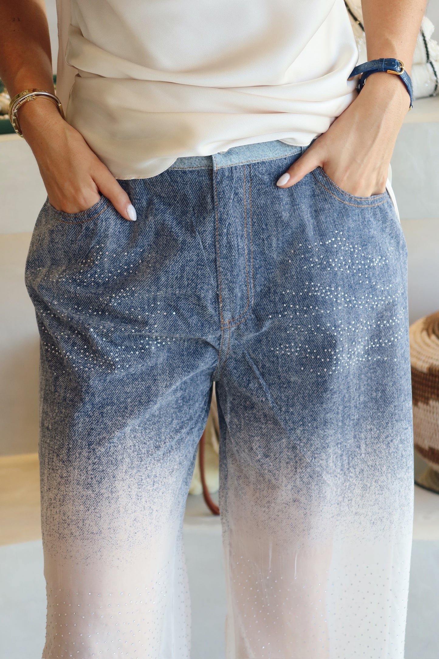 Ibiza - Sequin Two Tone Pant