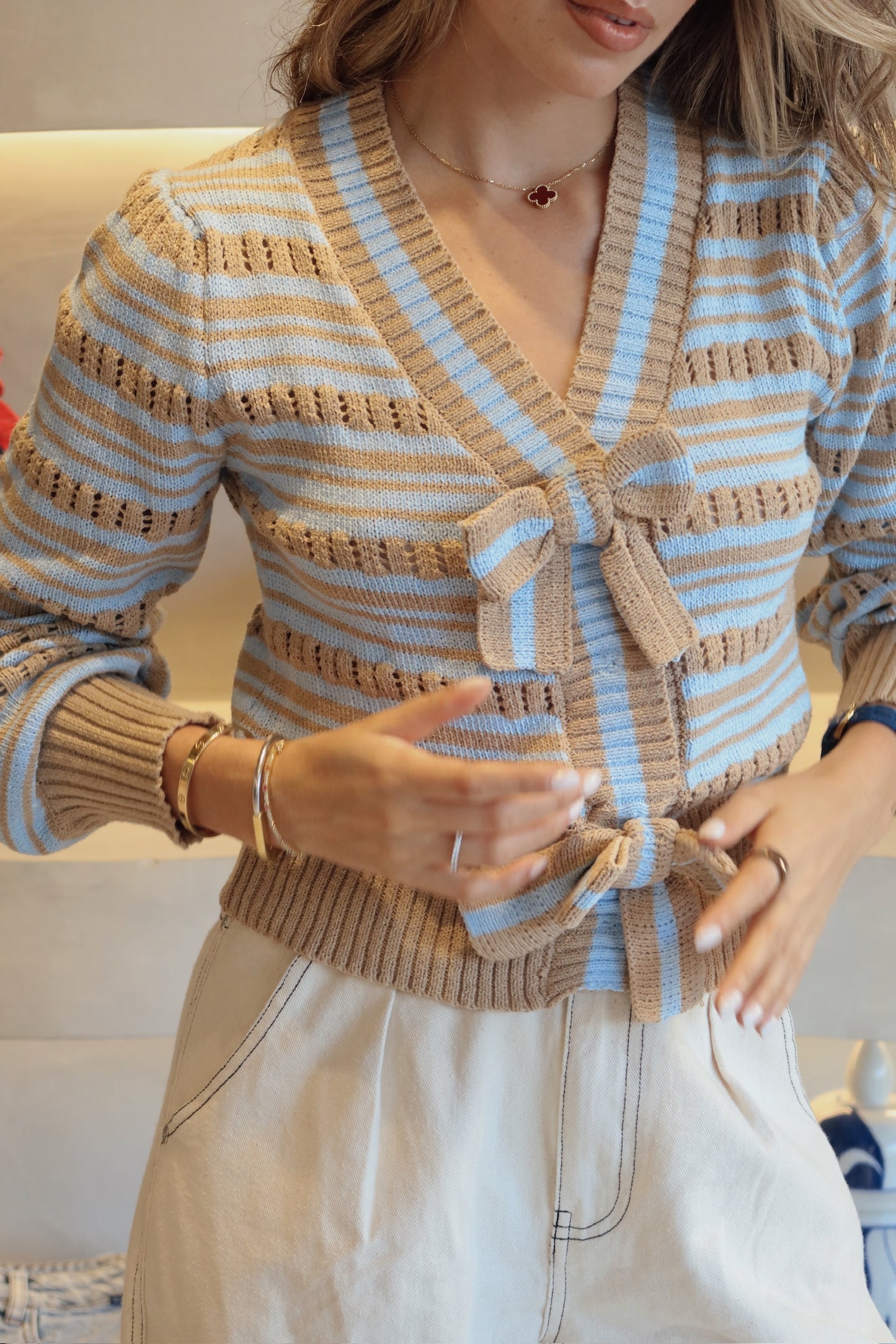 Jet Lag Knit - Bow Sweater