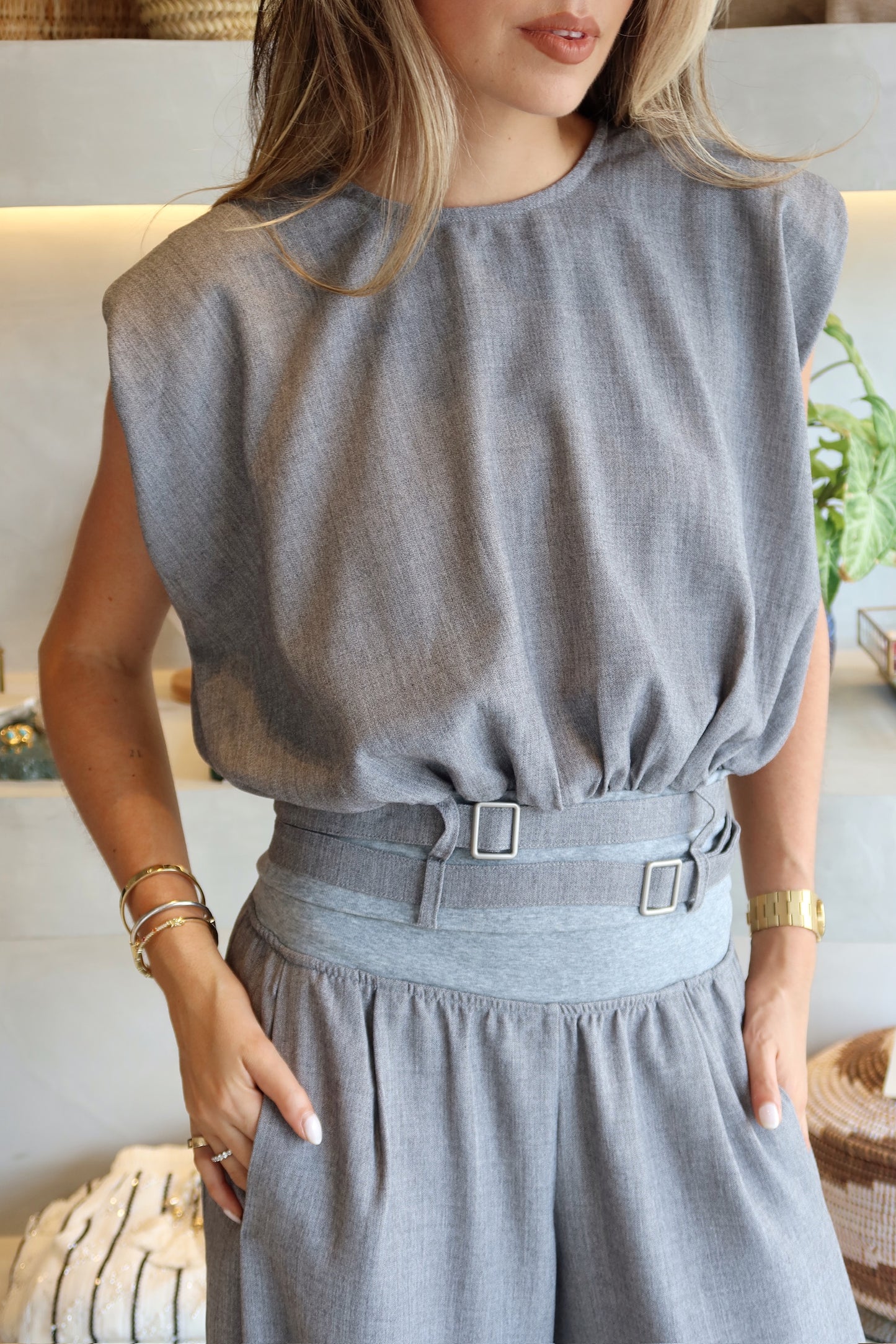 Isabel - Foldover Grey Lounge Set