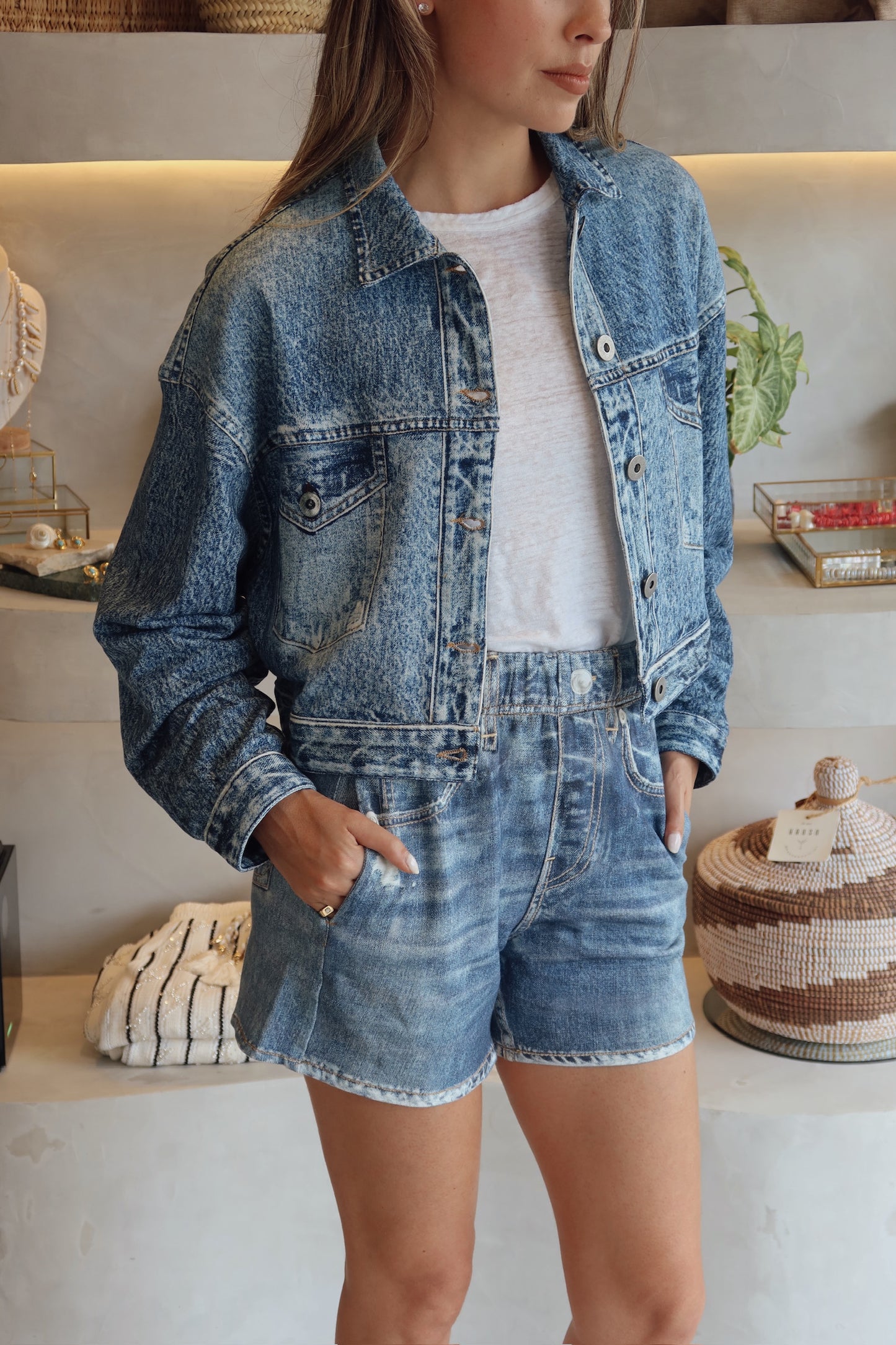 Warehausn - Denim Jogger Shacket Set