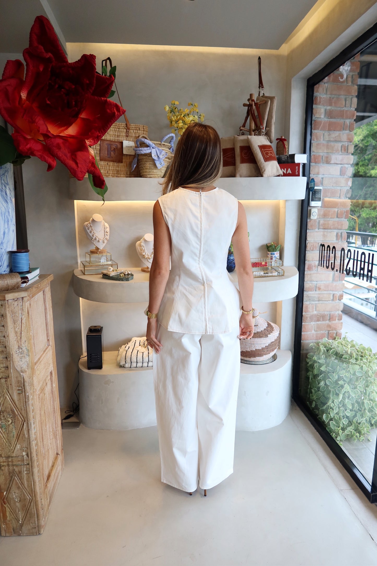 Sagaponack - Ivory Peplum Pant Set