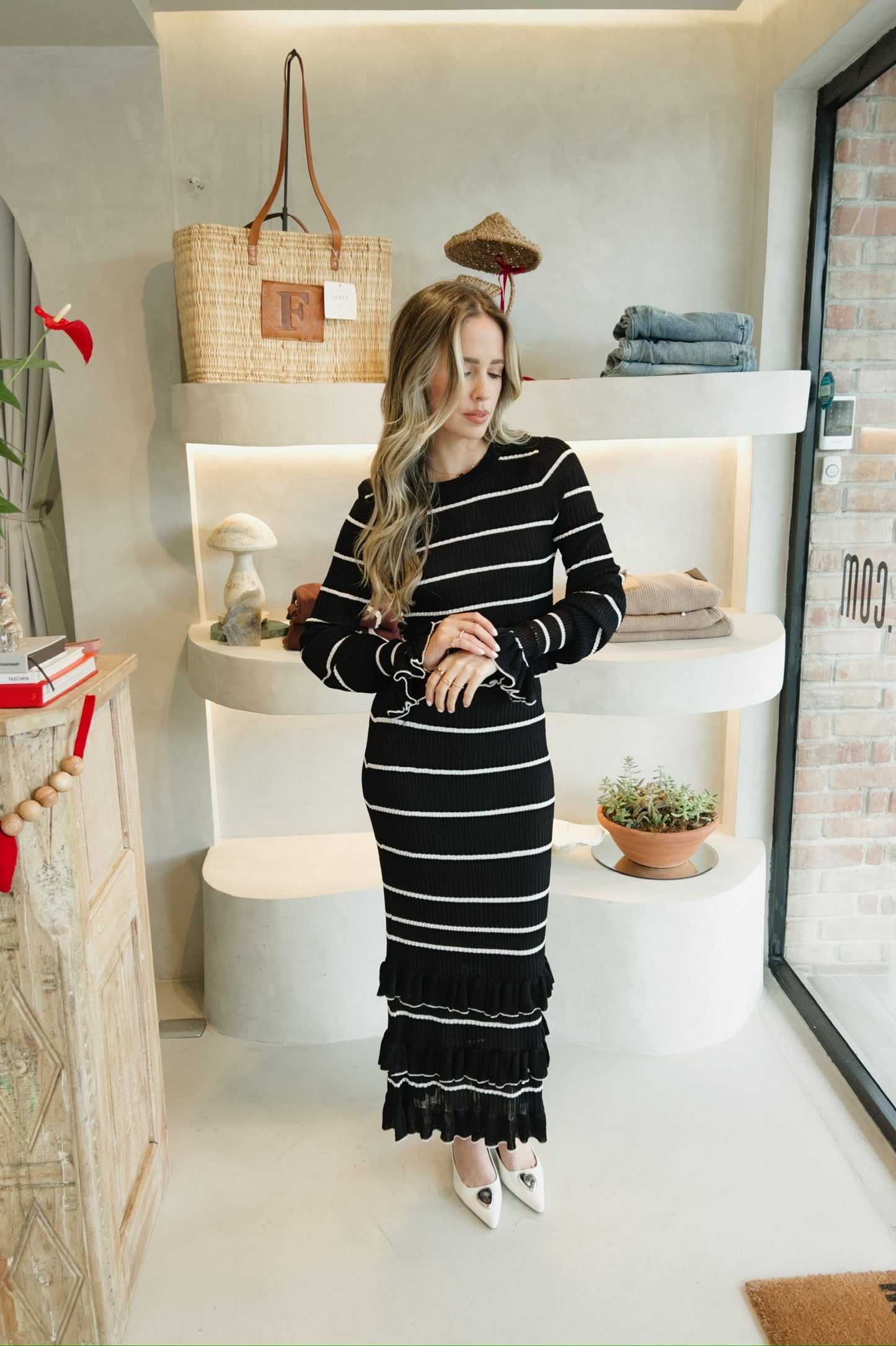 Dallas - Knit Striped Skirt Set