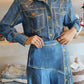 Vanessa - Printed Denim Silk Skirt
