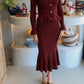 Charleston - Knit Set Skirt Burgundy