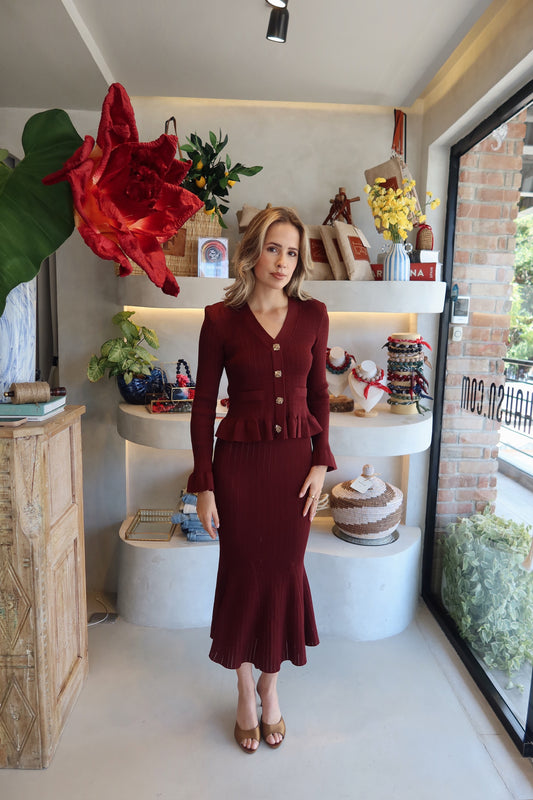 Charleston - Knit Set Skirt Burgundy