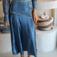 Vanessa - Printed Denim Silk Skirt