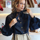 Marfa - Denim Tie Neck Blouse