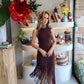 Sydney - Brown Fringe Dress