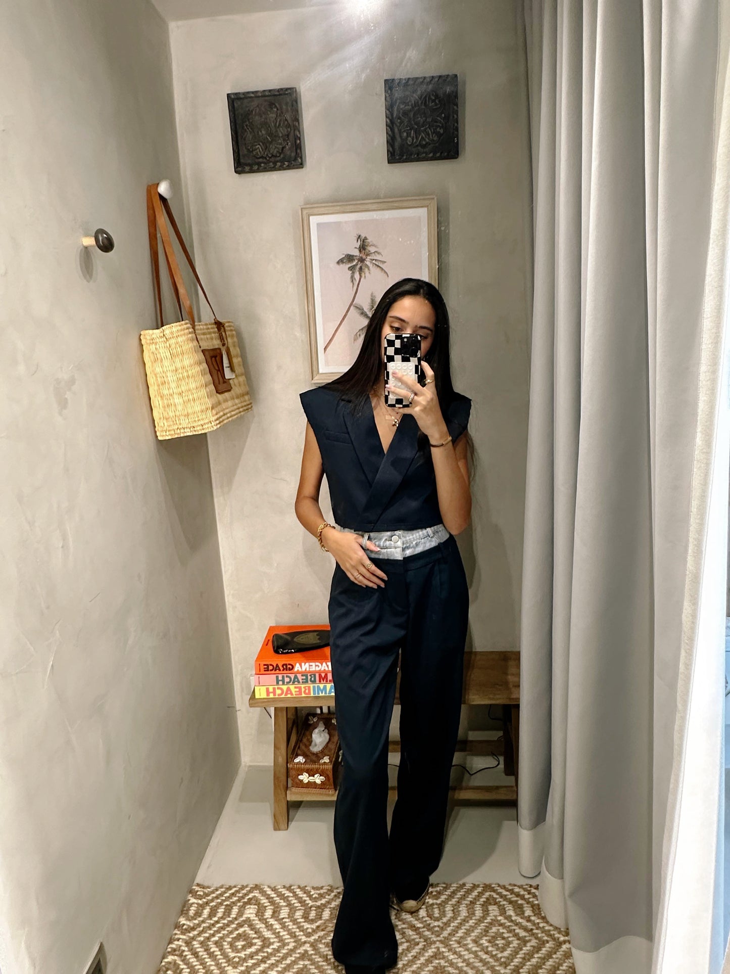 Lía - Two Tone Denim Trouser Set