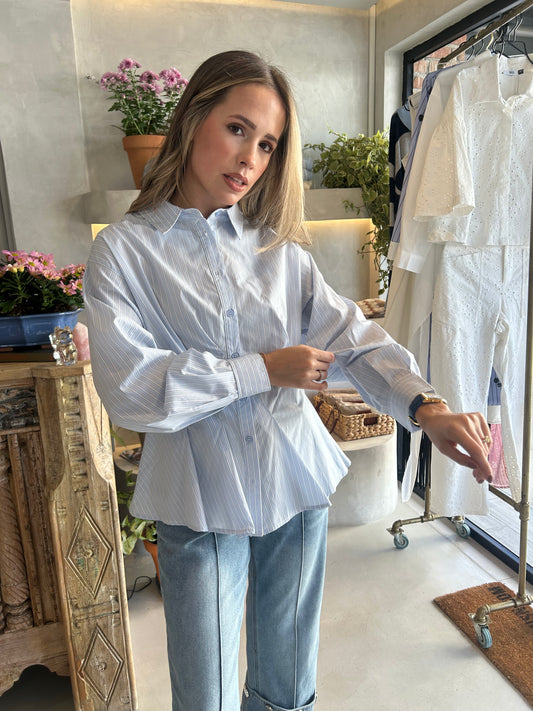 Massachusetts - Cinched Striped Shirt