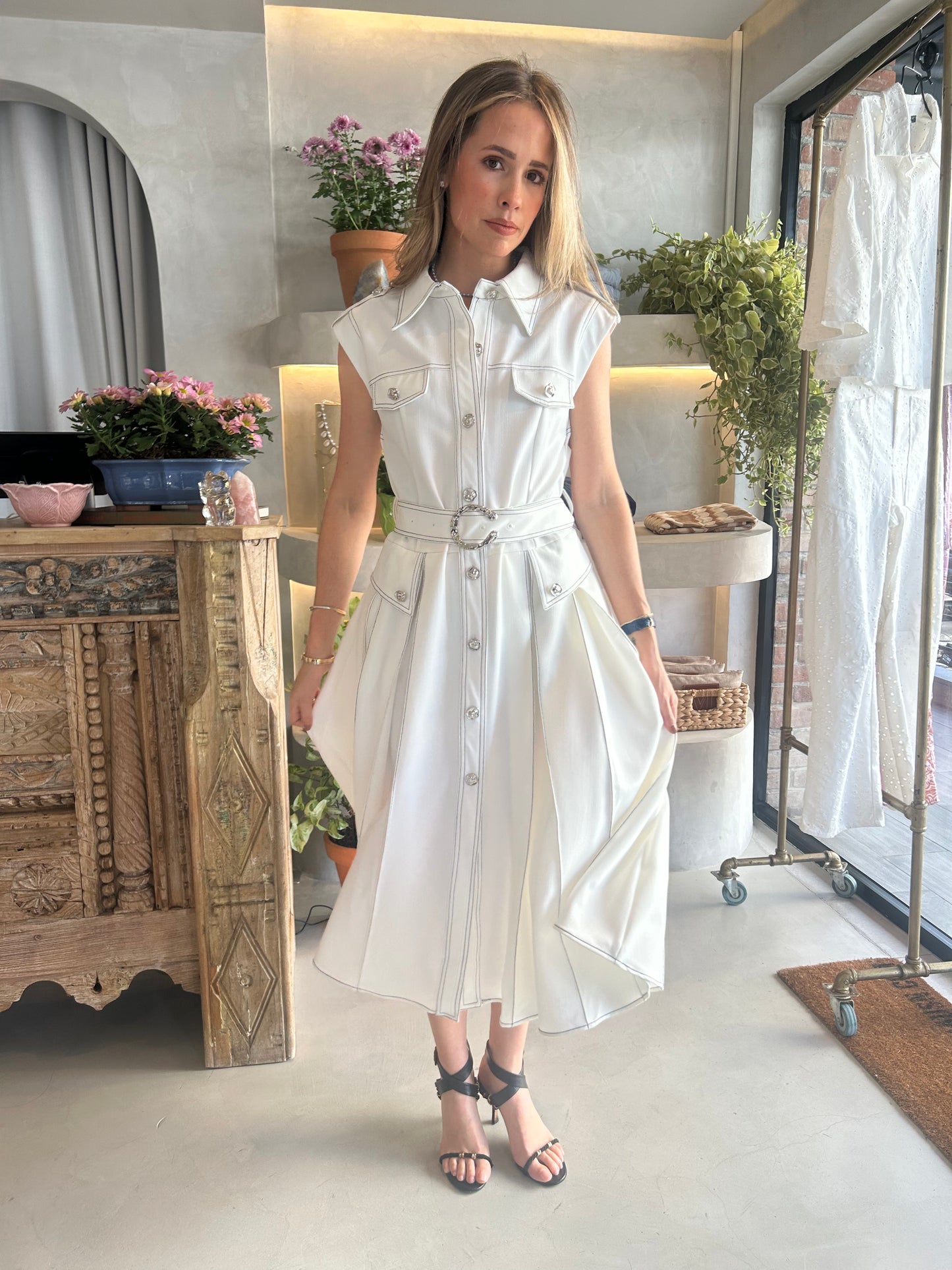 Cape May - White Belt Dress