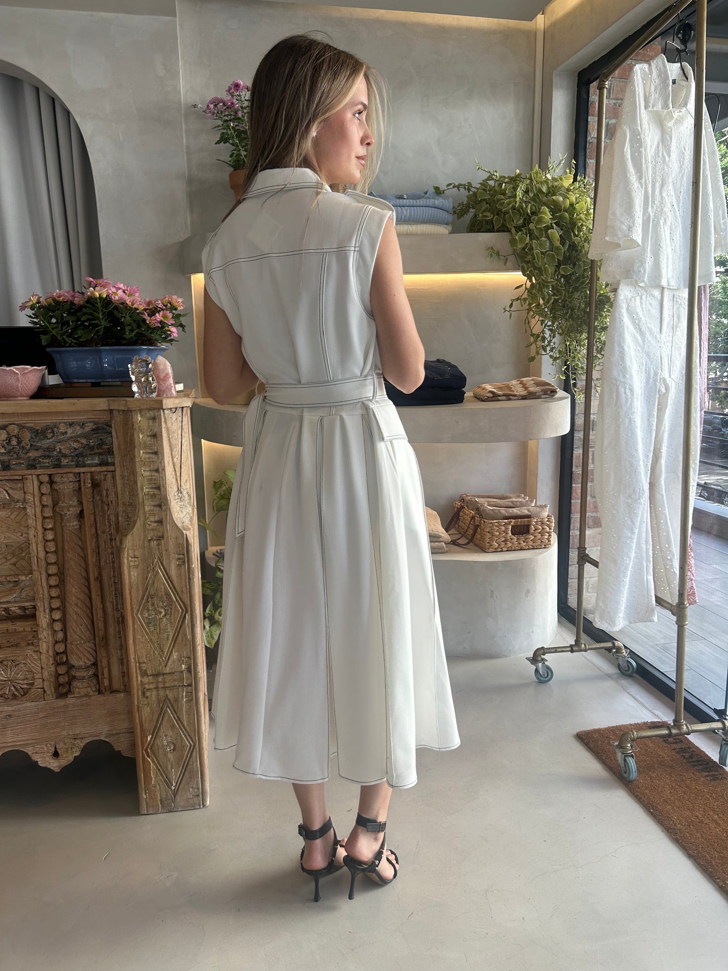 Cape May - White Belt Dress