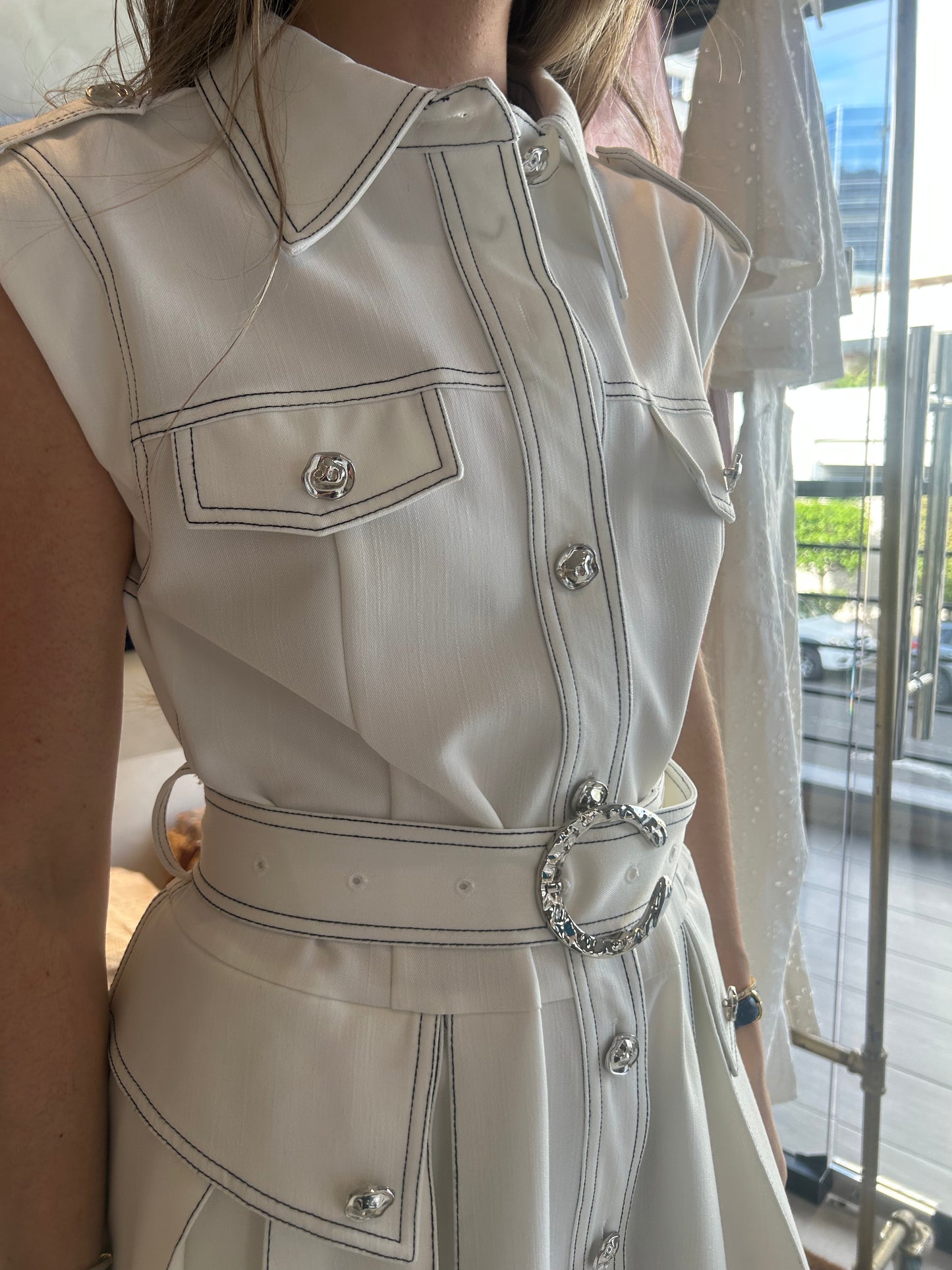 Cape May - White Belt Dress