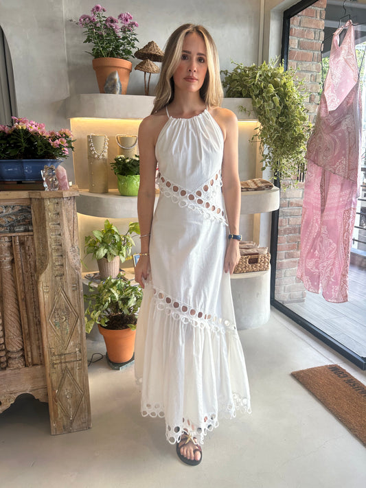 Portland - White Eyelet Maxi Dress