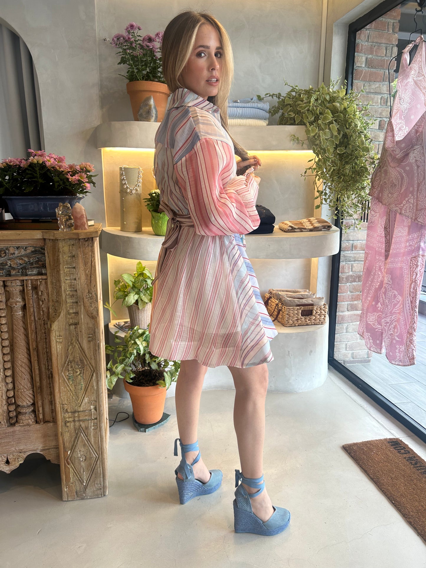 Palm Beach - Sheer Stripe Dress