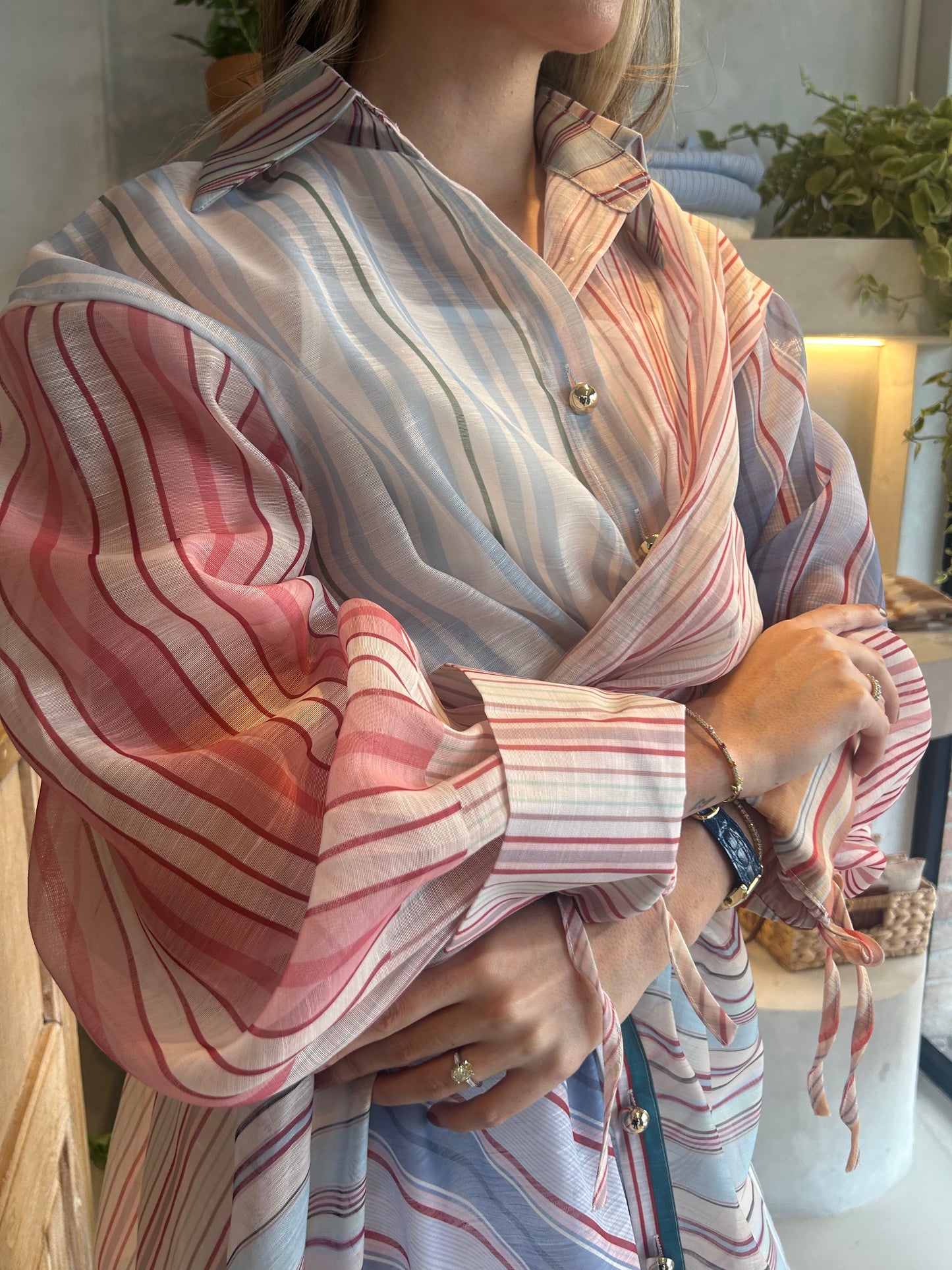 Palm Beach - Sheer Stripe Dress