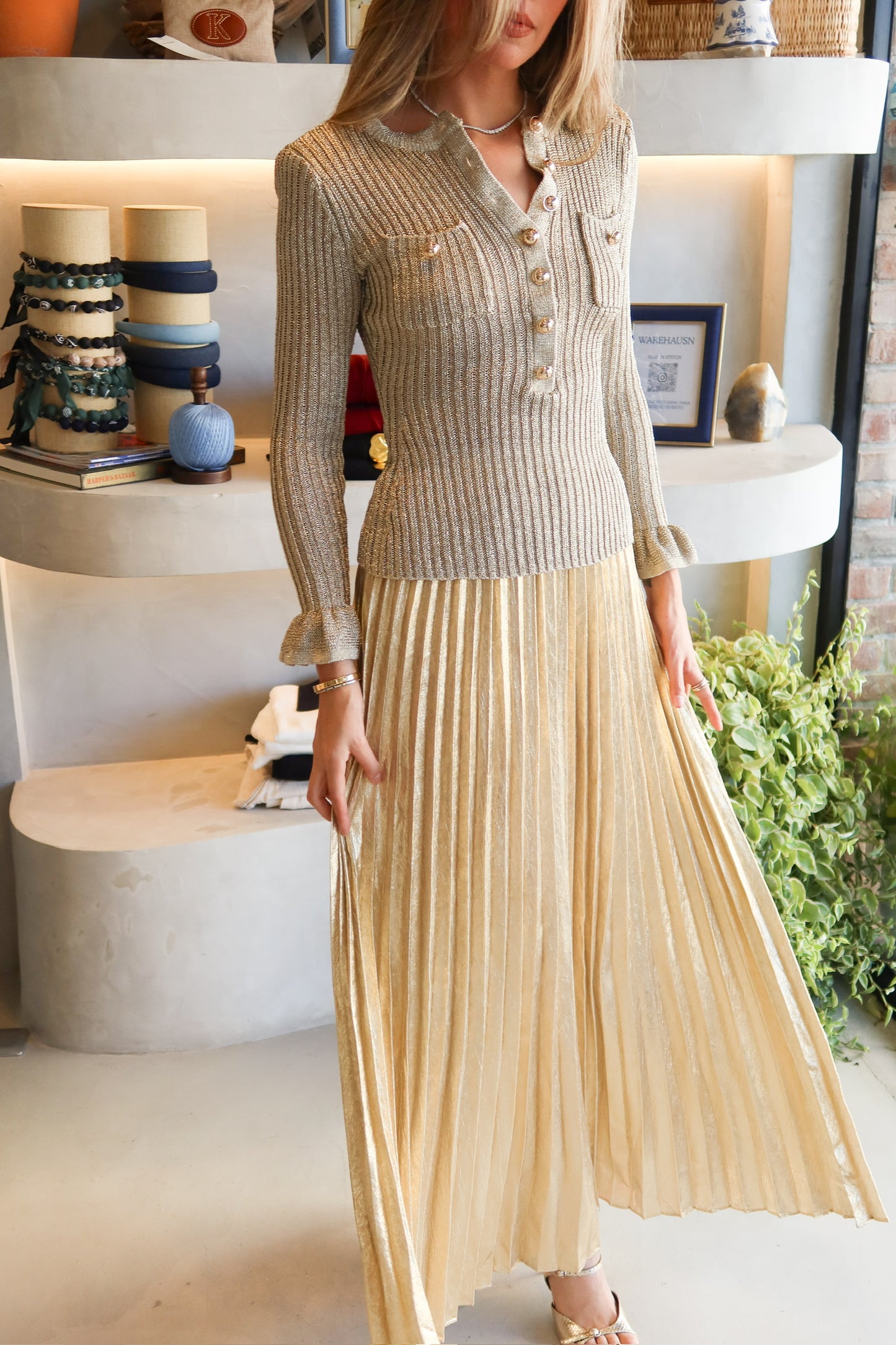 Knightsbridge - Gold Mesh Dress