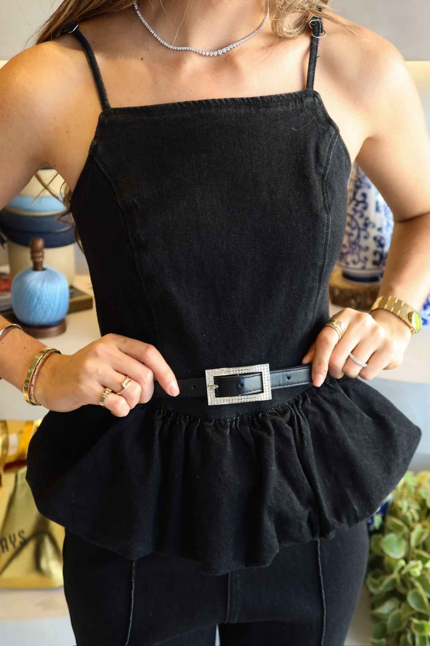 Nolita - Denim Peplum Jumpsuit