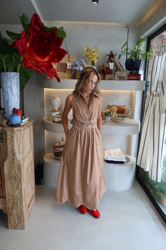 Tarmac to Tropics - Taupe Dress