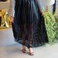 Madrid - Lace Leather Skirt