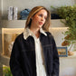 Maine - Crochet Collar Denim Jacket