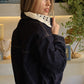 Maine - Crochet Collar Denim Jacket