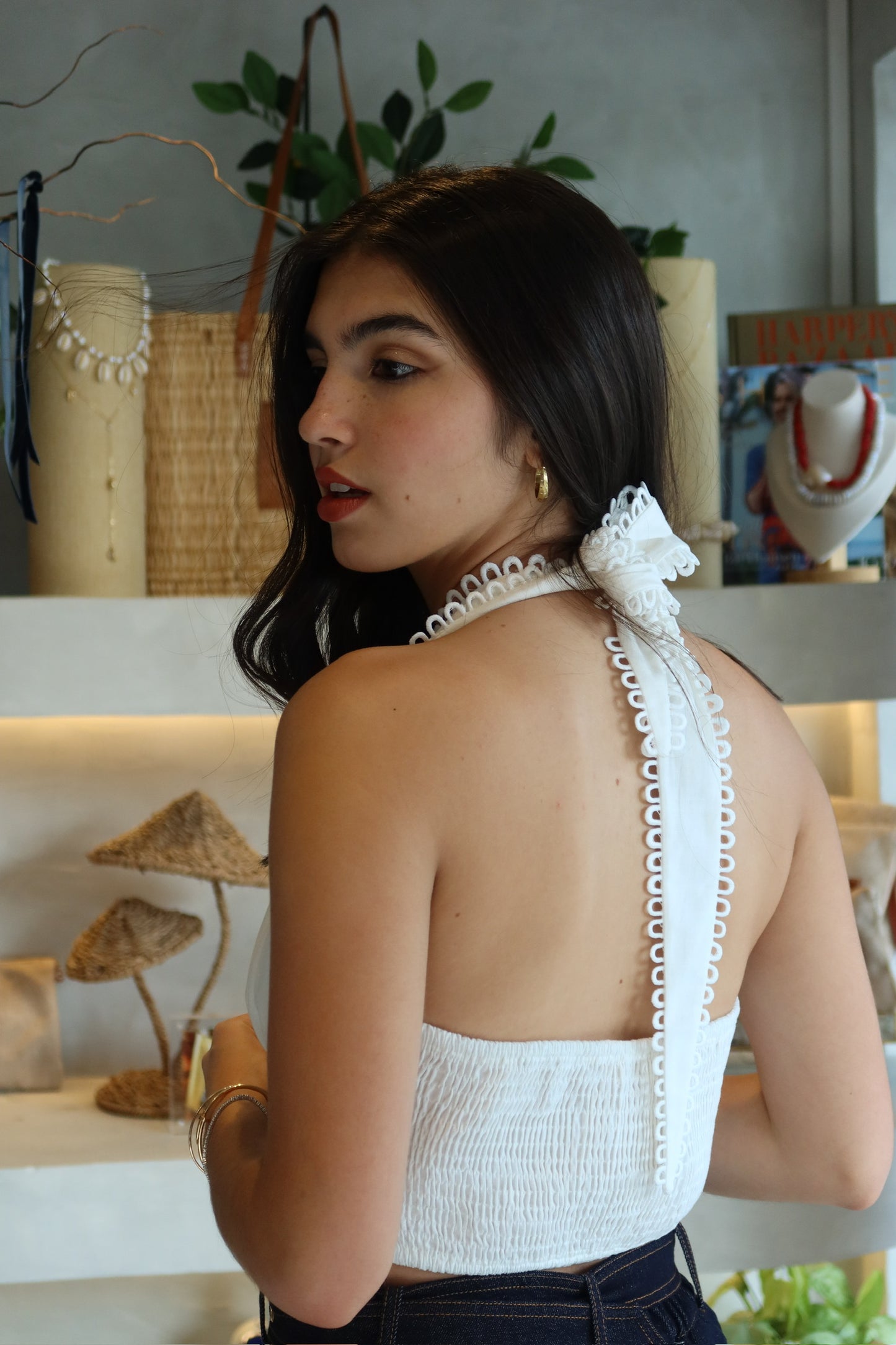 Positano - White Halter Top