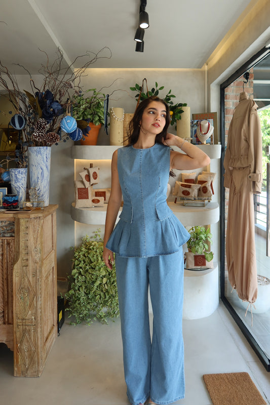 Sagaponack - Ivory Peplum Pant Set