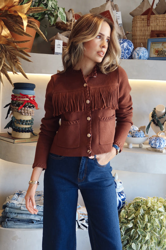 Fall Landing -Maple Fringe Sweater