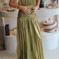 Dubái ￼- metálic olive dress