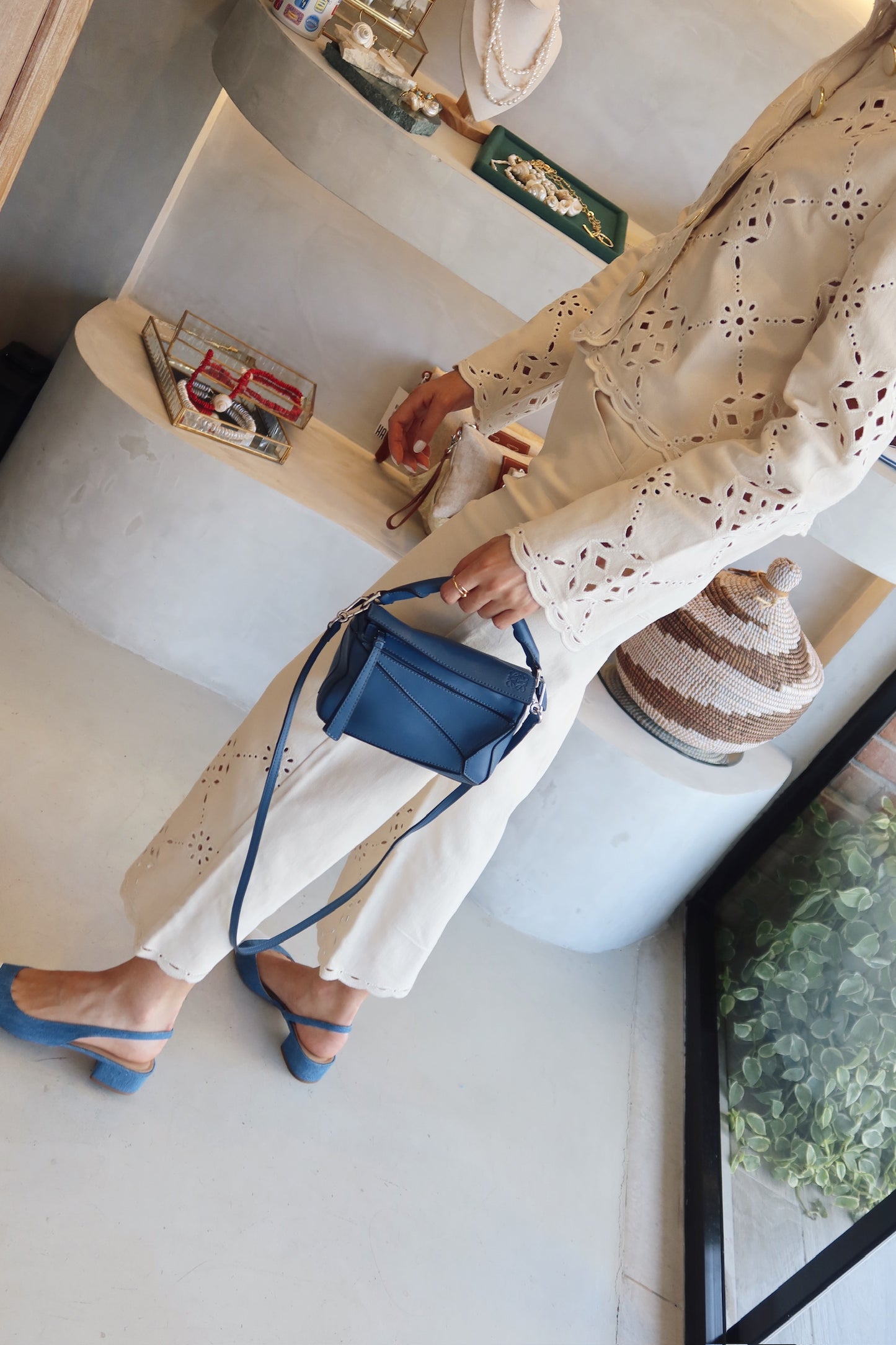The Gabriela - Beige Eyelet Set