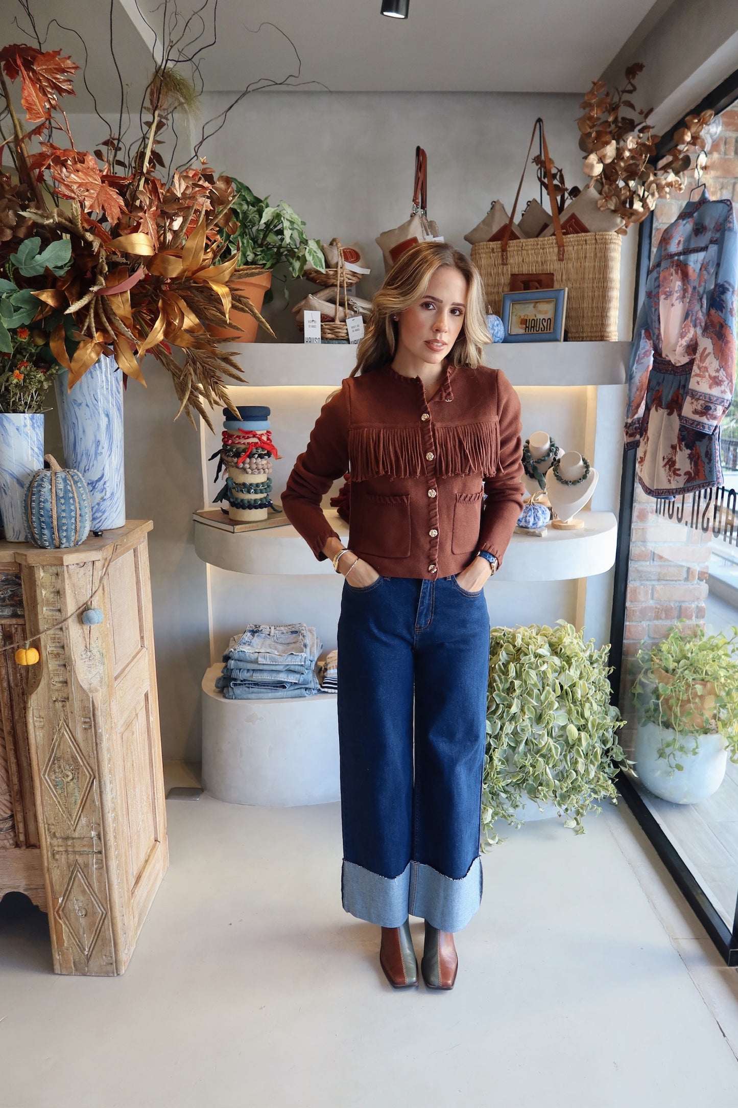 Fall Landing -Maple Fringe Sweater