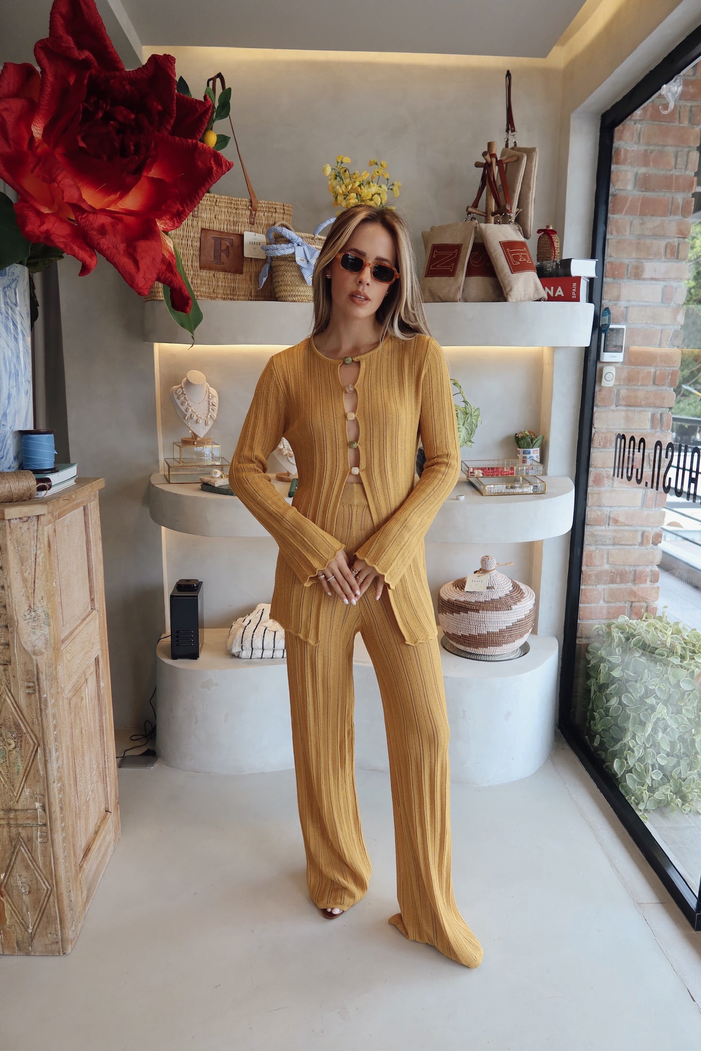 Islamorada - Mustard Knit Set