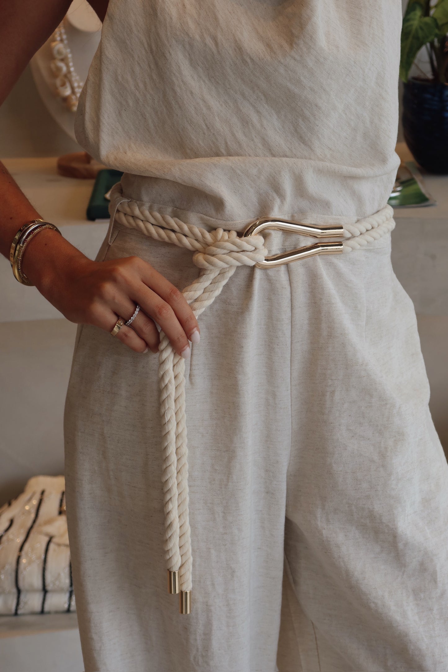 La Joya - Rope Belt Jumpsuit
