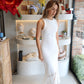 The Camila - White Fringed Dress