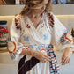 Golden Hour Getaway - Satin Print Dress