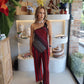 Roma - Red Metallic Pant Set