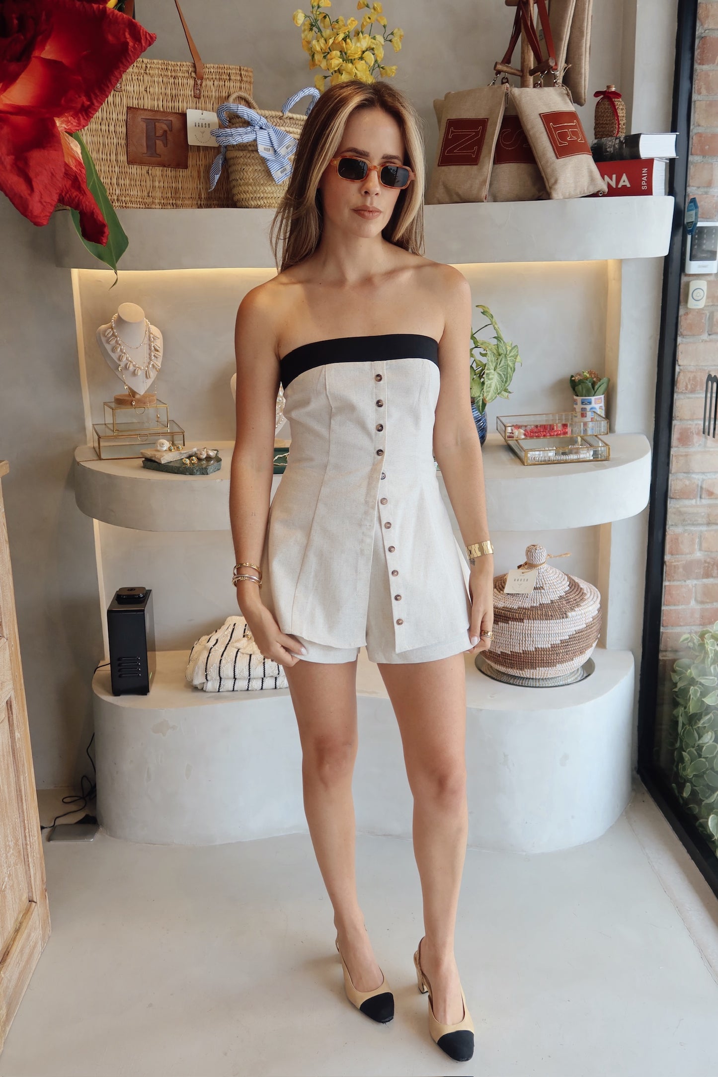 The Sofia - Strapless Vest Set
